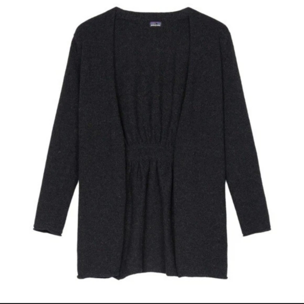 Patagonia Loislee Wrap Forge Gray Open Front Cardigan Sweater size S